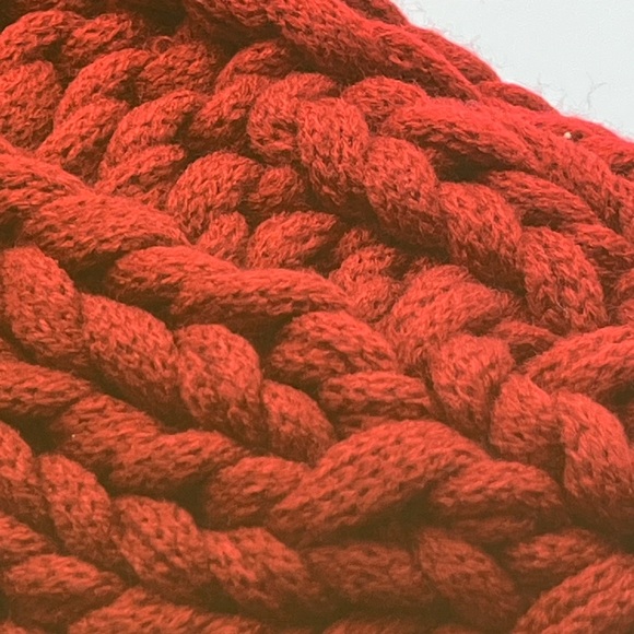 Pottery Barn Red Colossal Chunky Knit Christmas Stocking 7x15 Fully Lined - Picture 3 of 5